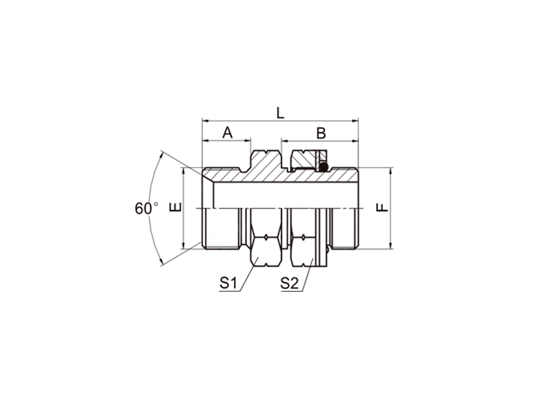 China BRITISH HYDRAULIC Fitting 1BG OG BSP MALE DOUBLE USE FOR 60 CONE