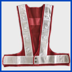 High visibility LED Safety Vest with Blue and Red lights