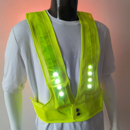 Flashing LED Adjustable Running Hiking Reflective Vest