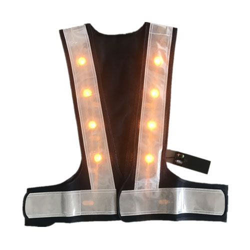 Traffic Safety Amber LED Lighted Vest