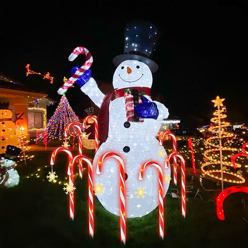 Solar Powered Candy Cane Christmas Lights
