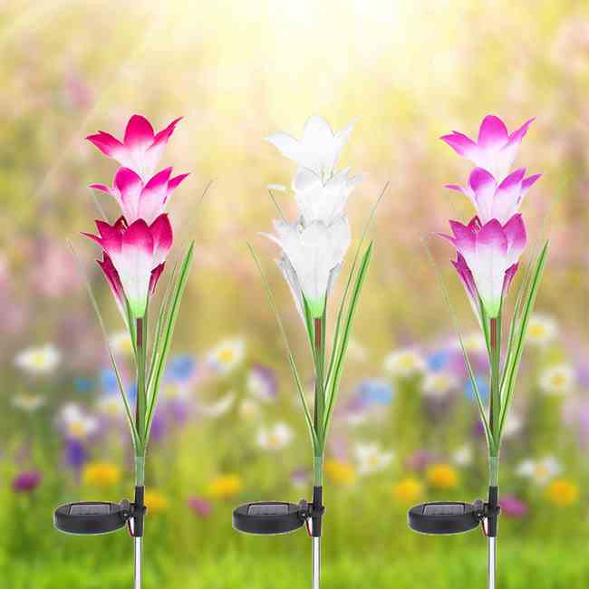 Solar lily flower light