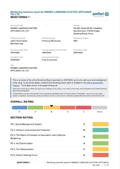 Congratulations!Landsign got the annual BSCI report again today, welcome to consult the ODM or OEM of solar lights outdoor.