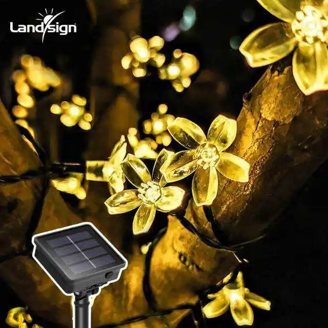 Luce solare da giardino a LED con fiori di ciliegio