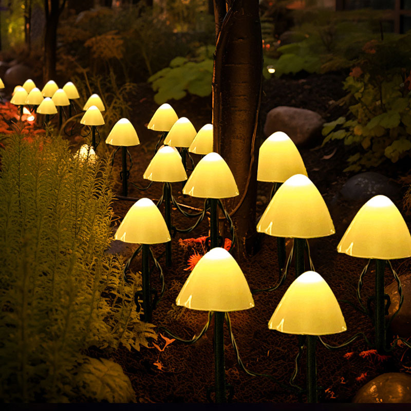 Solar Mushroom Fairy String Lights