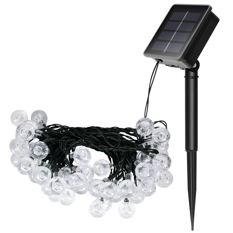 Solar Outdoor Christmas Dekorasyon Crystal Globe String Light