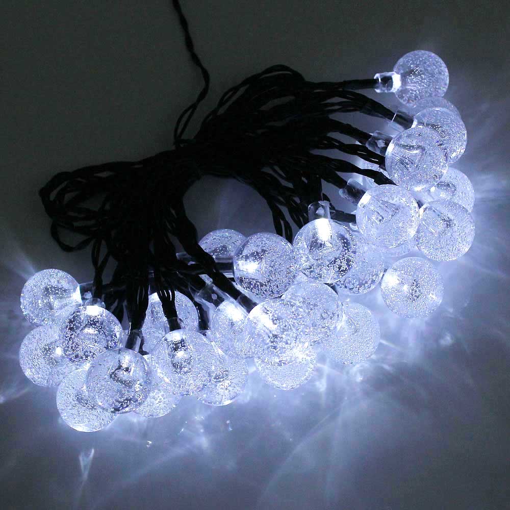 Globo de cristal solar decoração de natal cordão de luz