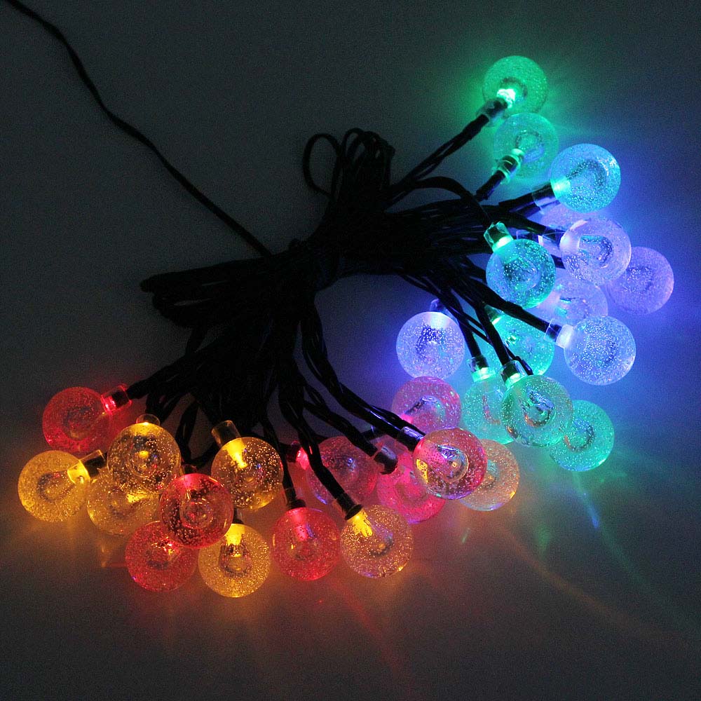 Luz de cadena de decoración de Navidad de globo de cristal solar