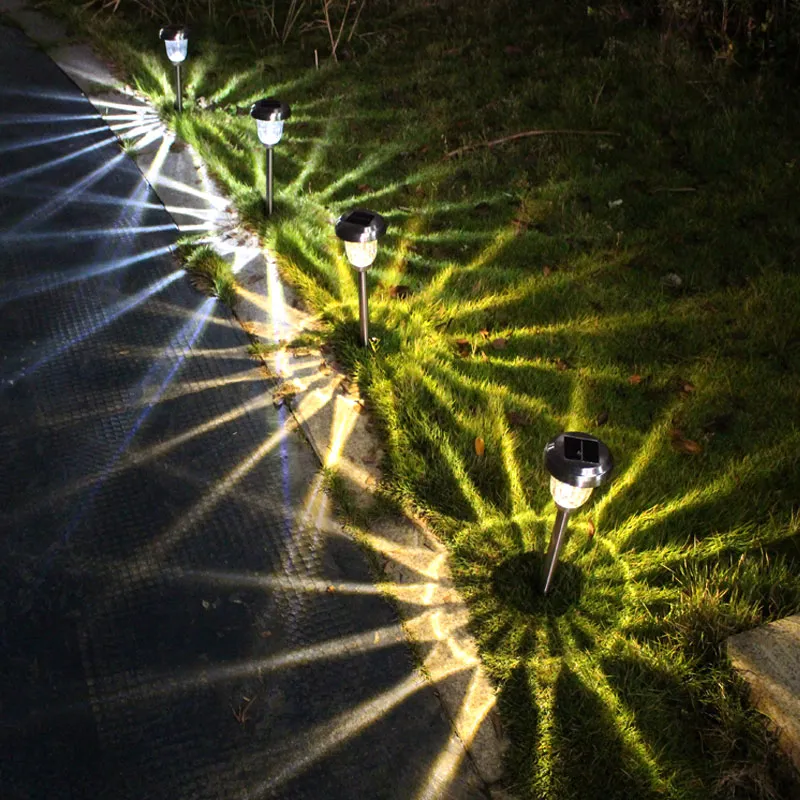 Luces solares para xardín de aceiro inoxidable