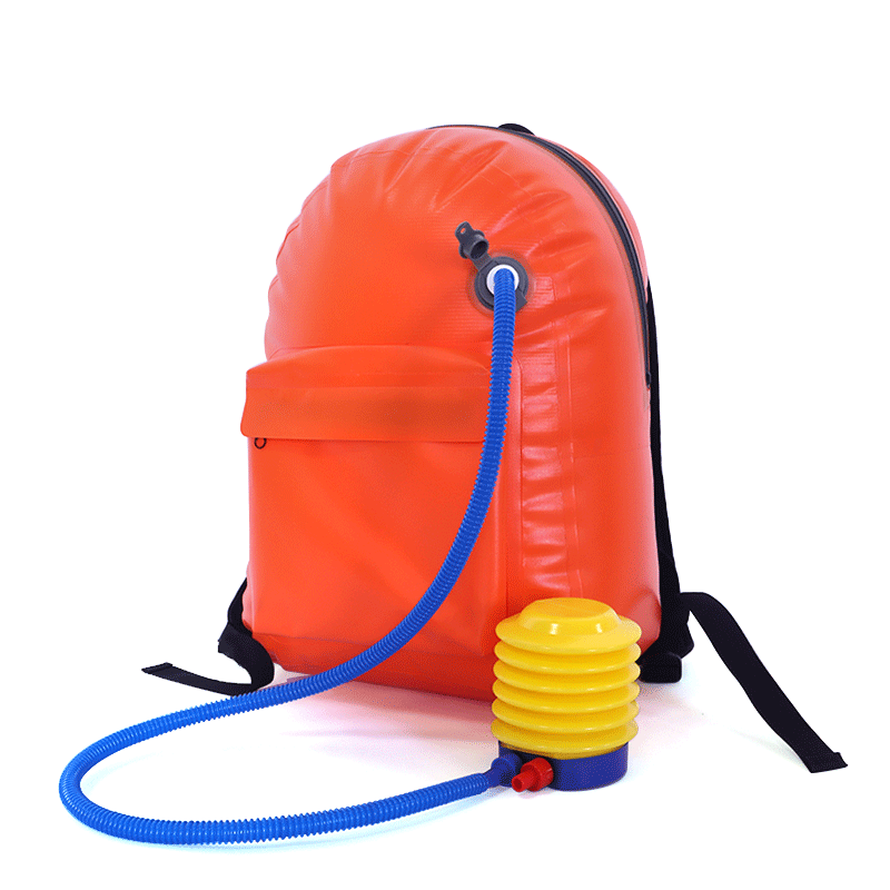 Backpack ta 'barra essentialsï¼šInflatable Waterproof Backpack PVC salvataġġ tal-ħajja ta' emerġenza