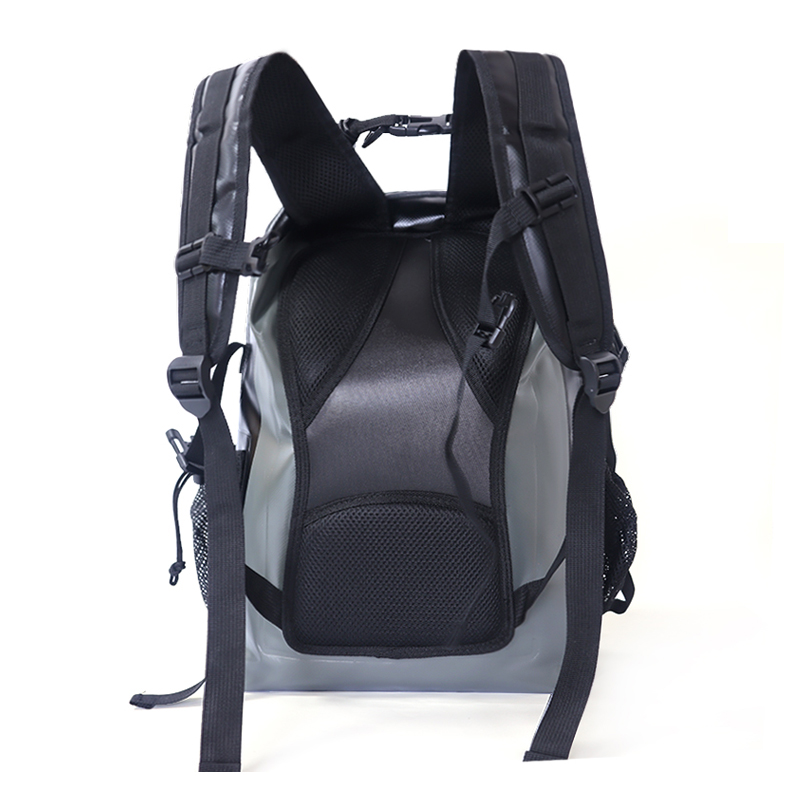 Černý PVC materiál Vodotěsný batoh na ramena - 2