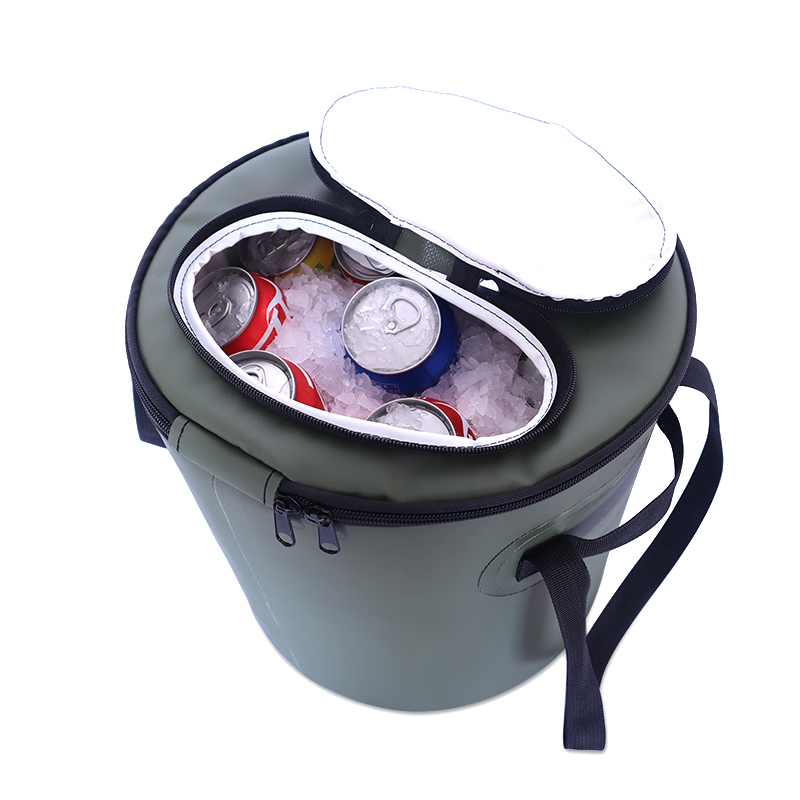 Round Cooler Bucket Food Insulated Camping Cooler Bags for Picnic - 1