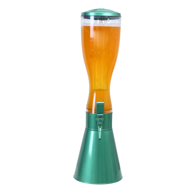 Round beer drink dispenser with faucet