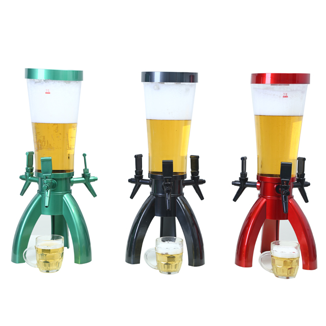 Triangle beer dispenser with 3pcs faucet