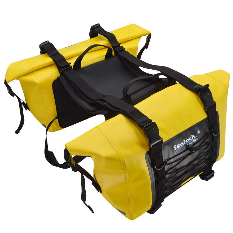 IRON JIA'S Motorcycle PVC Waterproof Reflective Tail Dry Bag Saddle Luggage  Outdoor Duffle Accessories Yellow 40L