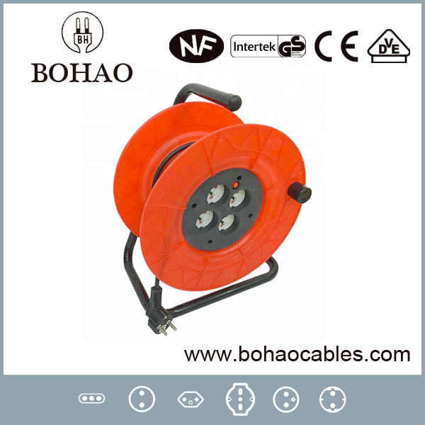 4 outlet French Power Cord Cable Reel