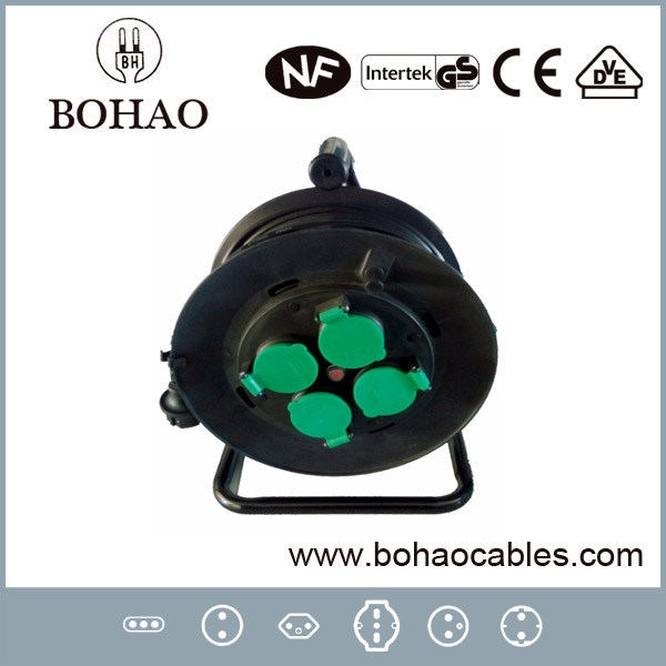 4x16A Sockets Germany IP44 Rubber Cable Reel