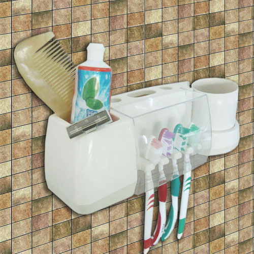 plastic toothbrush holder with cup