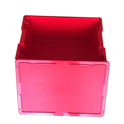 Transportation and shipping foldable blue plastic crate box