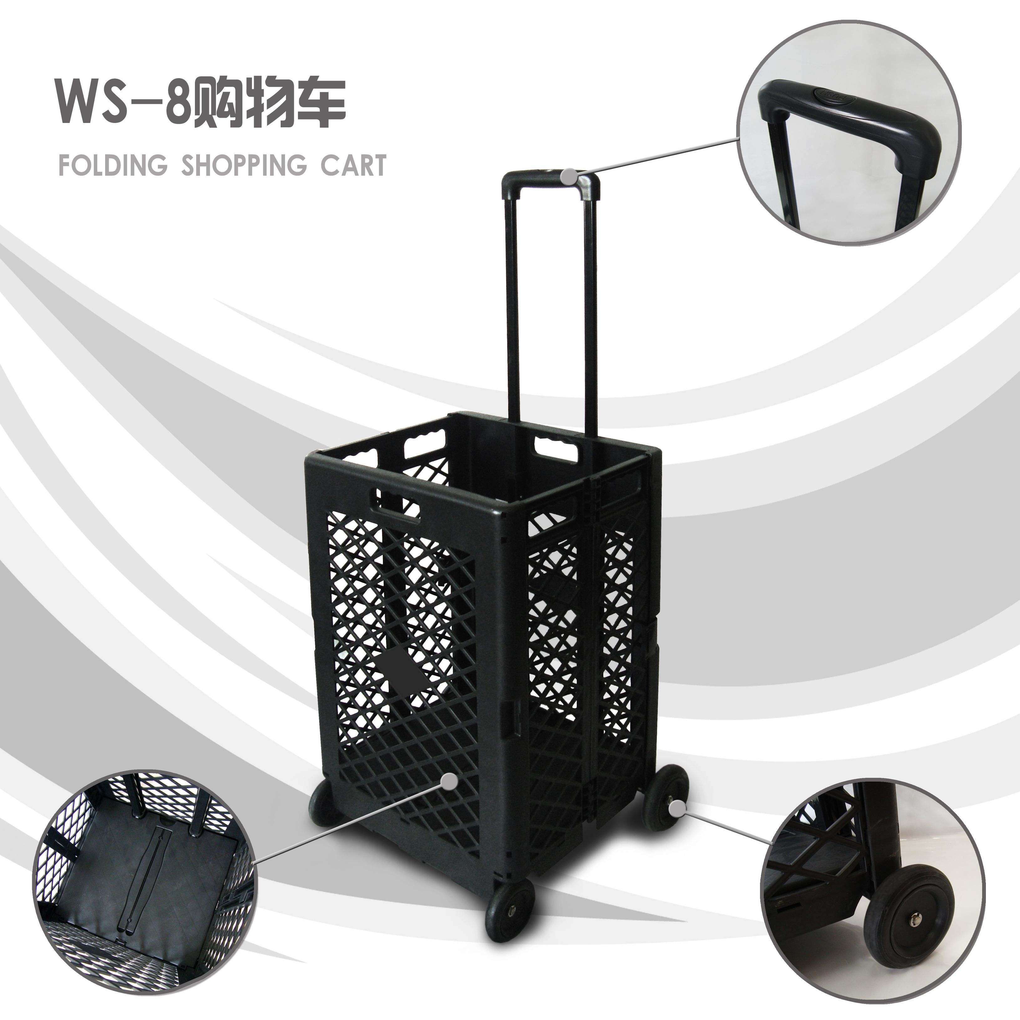Characteristics of Vegetables and fruits hand folding shopping rolling cart trolley