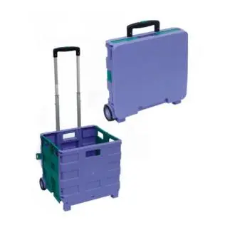 Ang plastic folding shopping trolley laundry travel portable cart na may gulong ay ibinebenta!