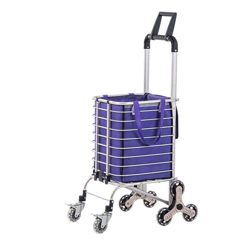 Factory Aluminum Alloy Roller Container Portable Folding Shopping Trolley with Two Wheels