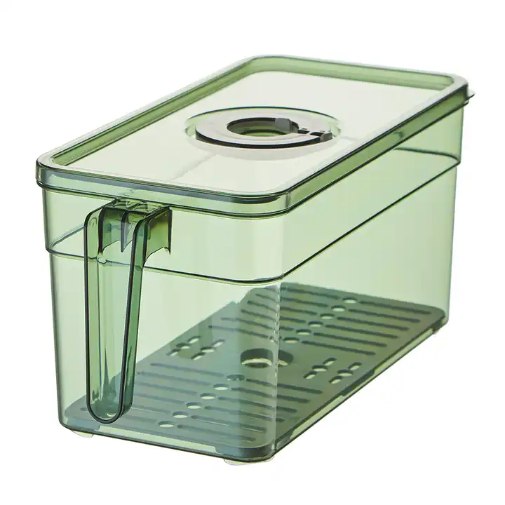 Caixa de almacenamento de alimentos vexetais PET de plástico apilable para frigorífico