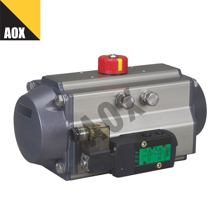 Rack and pinion double acting pneumatic actuator