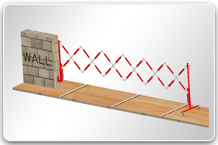 Fissaggio a parete con barriera a piedi di rotolamento Heavy Duty R + W