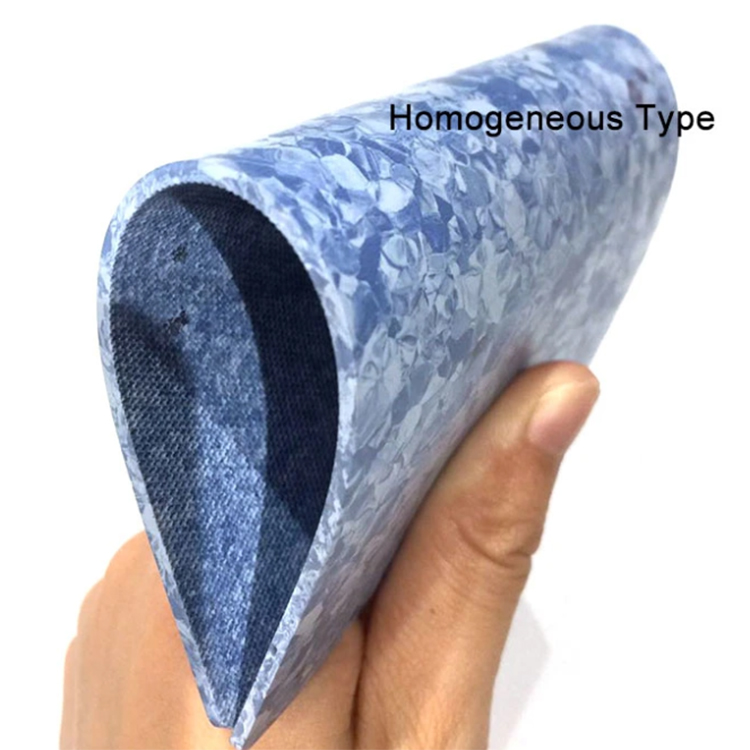 Homogent PVC-vinylgulv for sykehus med anti-skli ytelse