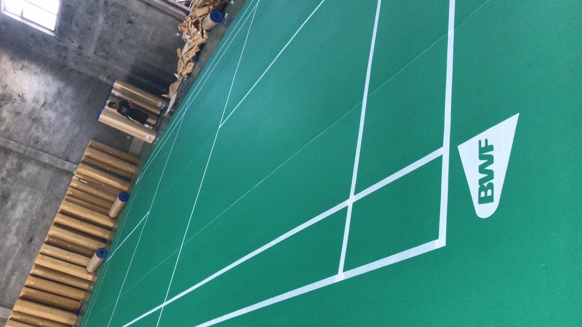 How to mark the line for sport flooring