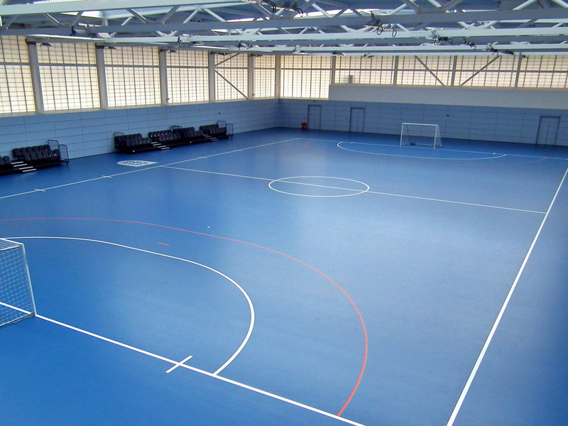 What are sports hall floors made of?