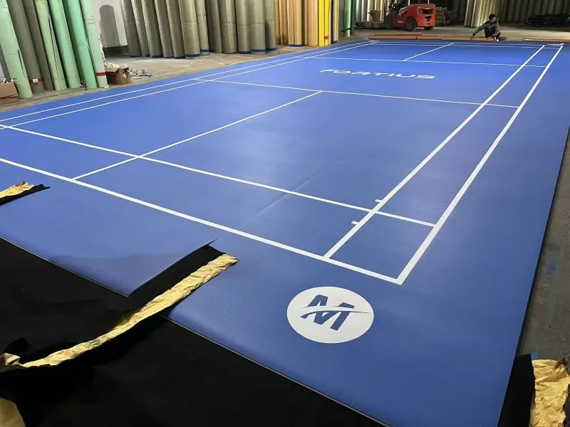 Blue sand surface badminton vinyl indoor sport floor