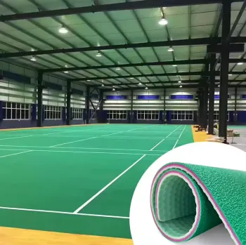Non-slip sports flooring for badminton courts