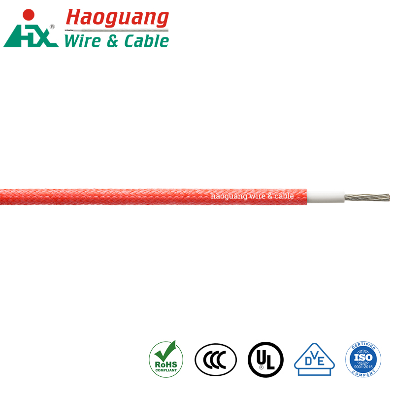 Cable de un solo núcleo de caucho trenzado de fibra resistente al calor VDE H05SJ-K
