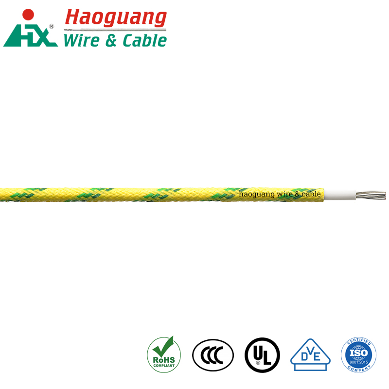 Cable de conexión de alta temperatura de caucho de silicona trenzado de fibra UL 3122
