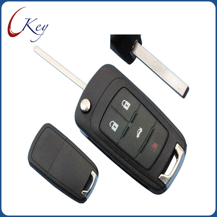 Flip Remote Car Key Shell Case para Chevrolet Cruze 2012 Malibu Aveo 2015 Cubierta de llave plegable 3 + 1 botones HU100 Blade