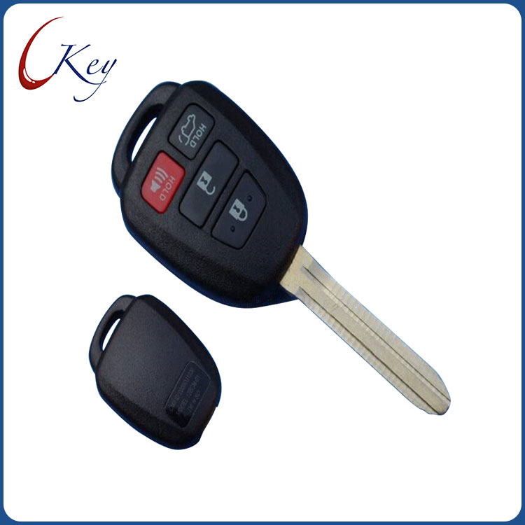 Substituição de 4 botões chave do carro remoto shell fob caso para toyota corolla rav4 sem logotipo