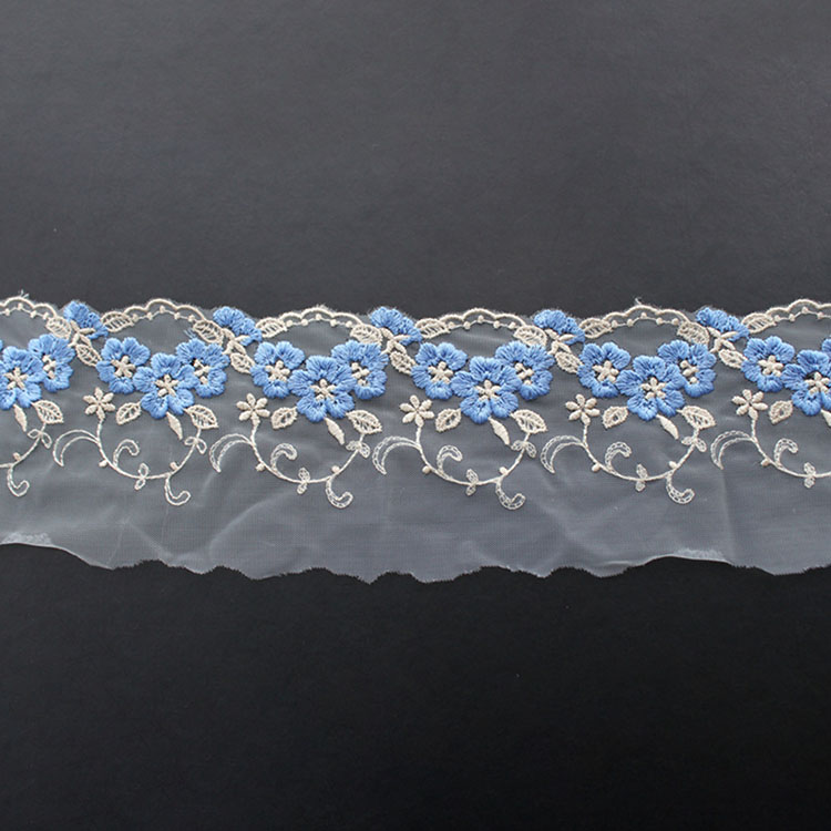 3D Flower embroidery Mesh Lace