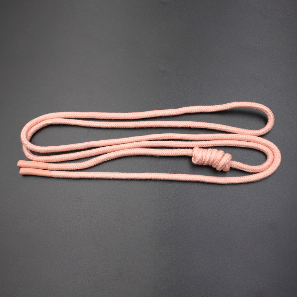 Baby Pink Braided Round Hoodie Cord With Silicone Tip