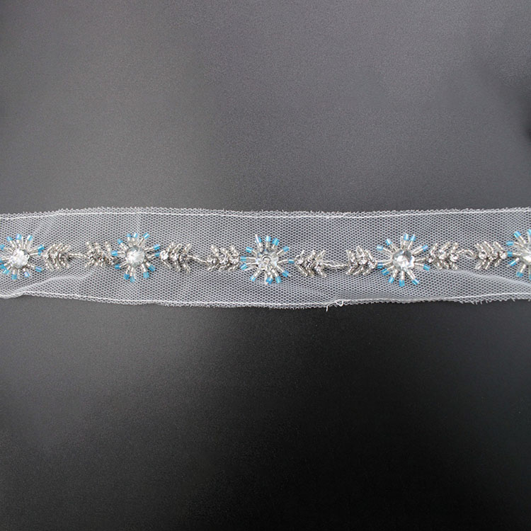 Beaded 3D Flower Lace
