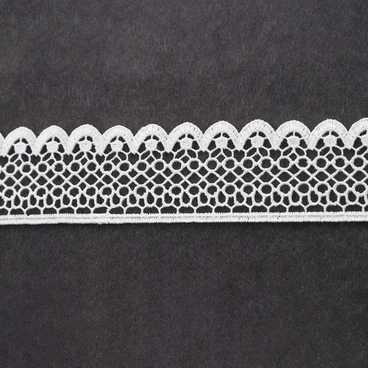 Decorative Border Stretch Custom White Nylon Trim Lace