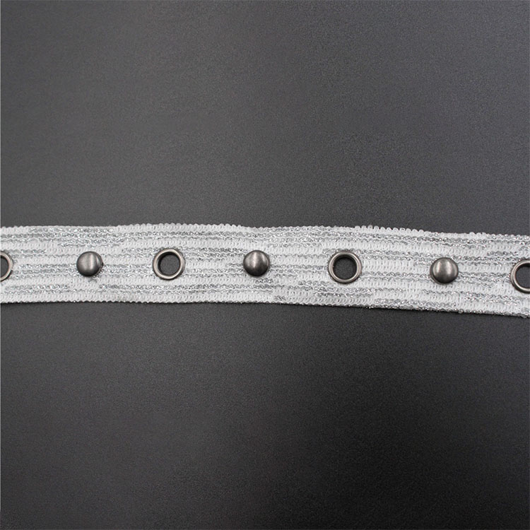 Mode metalen oogje lint trim tape kledingaccessoires