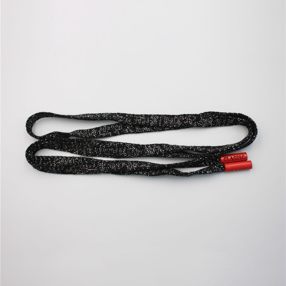 Glitter Flat Drawcord String With Color Metal End