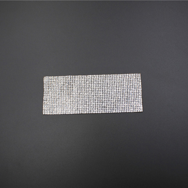 Hot Sale Rectangle Silver Rhinestone Iron-on Patches