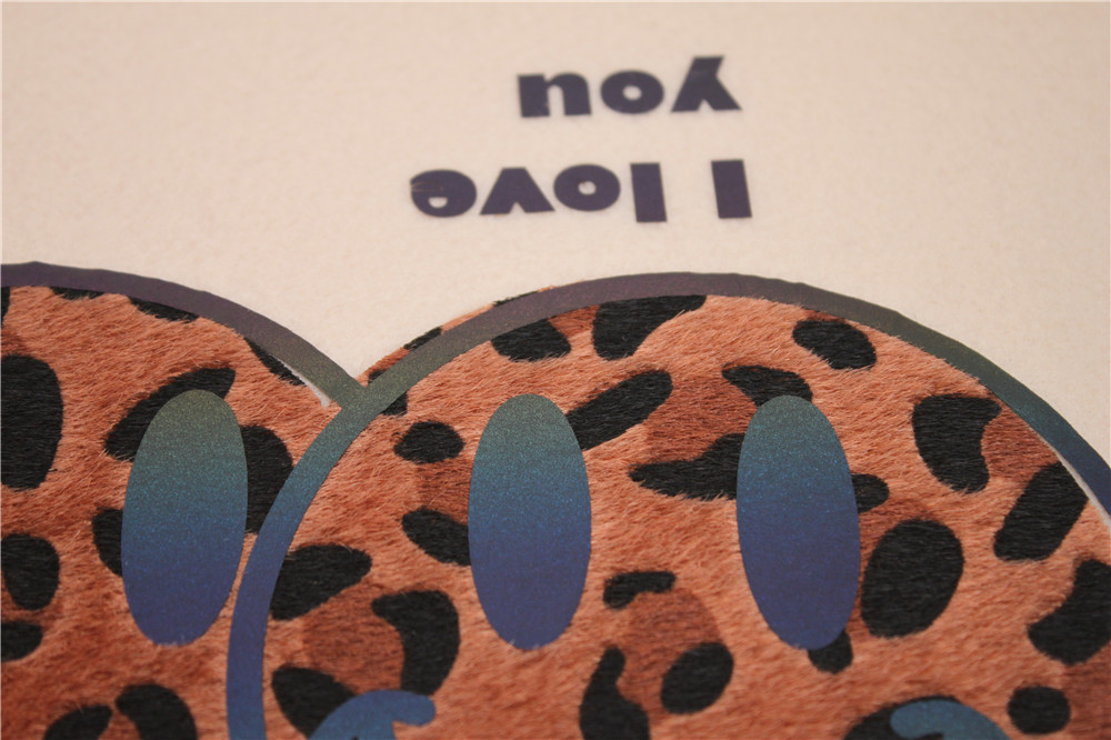 Yeni Leopard Print Gülən Üz İstilik Transferi Etiketi