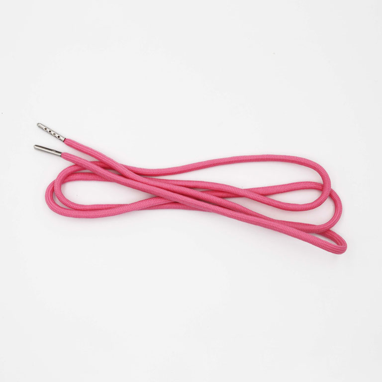 Pink Round Weaving Drawcord String With Metal End