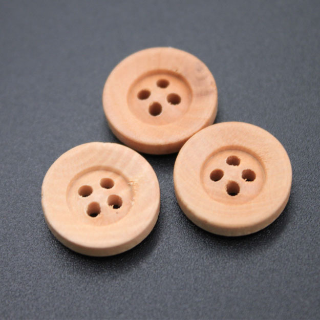 Small Round Wood Button