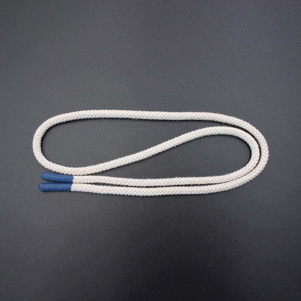 Weaving Cotton Round Drawcord String With Silicone End