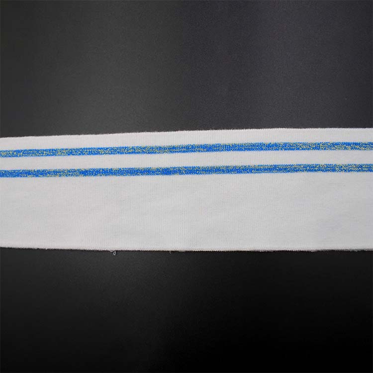 White and Blue Strip Ribbed Cuffs